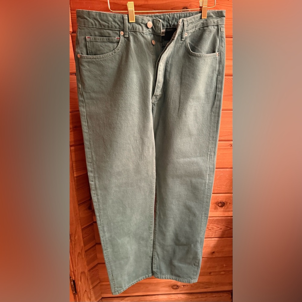 Drôle De Monsieur green denim trousers